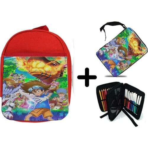 PACK BACKPACK NETWORK AND CASE DIGIMON ADVENTURE school