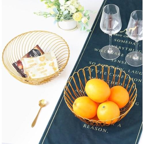Nordic Simple Metal Fruit Basket Geometric Wrought Iron Fruit Plate Modern Creative Home Living Room Desktop Snack Box Ornaments