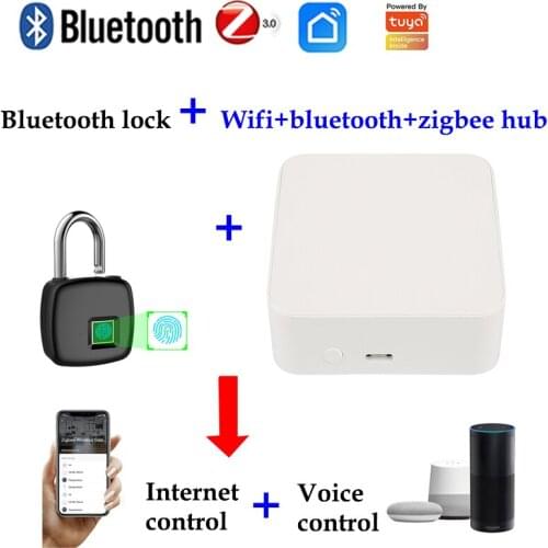 NEW tuya app unlock bluetooth fingerprint smart lock support wifi+bluetooth+zigbee gateway to unlock in any place by tuya app