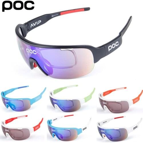 Half frame POC 5 Lens Polarized Cycling Sunglasses Sports Glasses Men Women Mountain Road Bike Eyewear MTB Bicycle Goggles