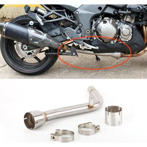 Motorcycle Exhaust Middle Pipe For KLZ1000 Modification Mid Link Section Adapter Fits Slip On for Versys 1000 2019-2021 Years