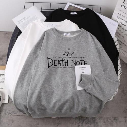 Y2K Haikyuu Hoodie Death Note Printed Mens and Womens Hoodie Winter Fleece Sweater O-neck Fashion Hoodie Autumn Fleece Hip Hop