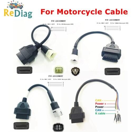 For Motorcycle OBD2 Connector Extension Cable For YAMAHA/Ducati/SUZUKI/Kawasaki/HONDA/Delphi 3pin/4pin/6pin