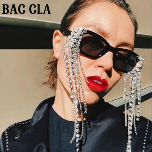Vintage Tassel Rhinestones Sunglasses Women 2020 New Luxulry Brand Steampunk Sun Glasses Unique Diamond Eyeglasses Oculos UV400