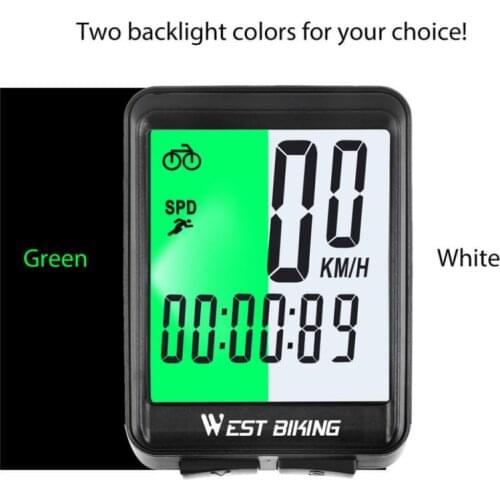 WEST BIKING Waterproof Bike Speedometer Cycling Code Table With Light Wired Wireless Bicycle Handlebar Computer Bike Accessories