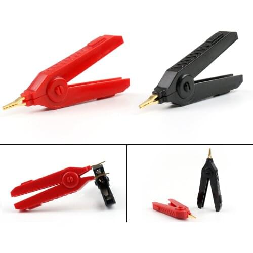 Artudatech 4 Pcs Alligator Kelvin Clip Copper Gold Plated Test Clip Clamp Connector Parts