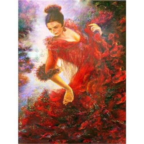 Woman Dance DIY 11CT Embroidery Cross Stitch Kits Craft Needlework Set Printed Canvas Cotton Thread Home Decoration Room