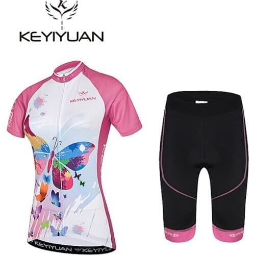 2018 KEYIYUAN Cycling Jersey Lady Bike Top Shirt Summer Short Sleeve Mountain Bike Cycling Clothes Cycling Racing Bike Clothes