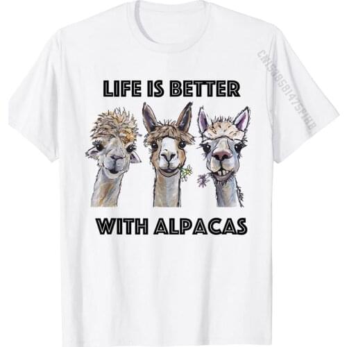 Life Is Better With Alpacas Shirt, Alpacas Lover T-Shirt Geek Tees For Men Oversized Cotton Tshirts Printed On