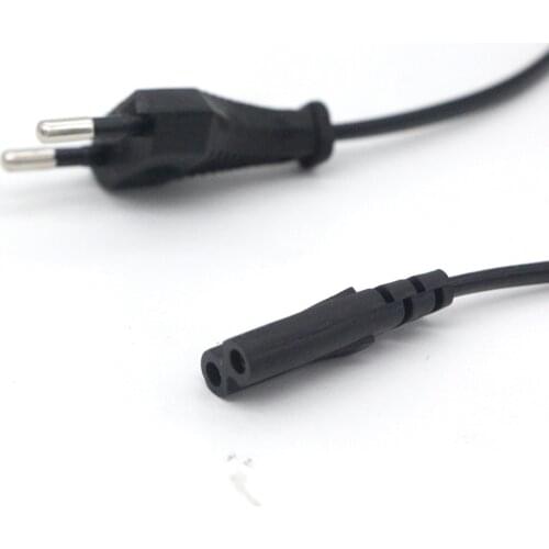1pcs 1.4M 2ft 2-Prong Pin AC EU US Power Supply Cable Cord High Quality Lead Wire Power Cord For Desktop Laptop