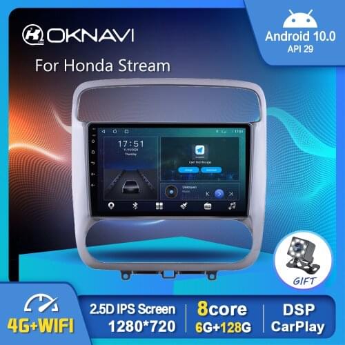 1280*720P For Honda Stream 2001 2002 2003 2004 Headrest Car Radio Player GPS Stereo Auto Carplay DSP 6G 128G Android 10.0 OS 9"