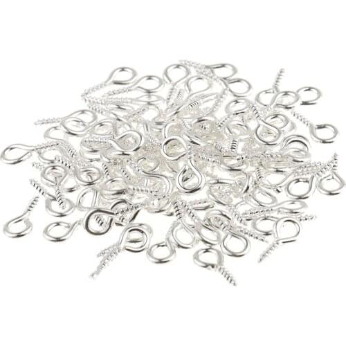 200 Pieces Assorted Size Metal Hoop Eye Pin Screws For Jewelry Making Craft