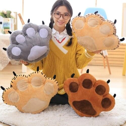 30X40cm Pattern Claw Animal Paw Bear Palm Glove Pillow Cushion Tiger Lion Leopard Soft Plush Doll Stuffed Toy