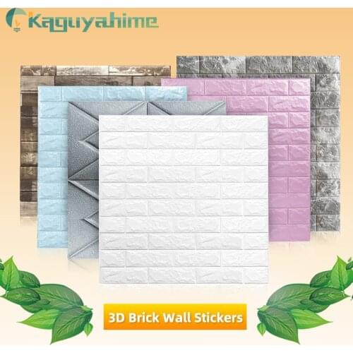 Kaguyahime 3D Brick Wall Stickers DIY Waterproof Self-Adhesive Wallpaper TV Backdrop Decor Corner Line Wallpaper For Living Room