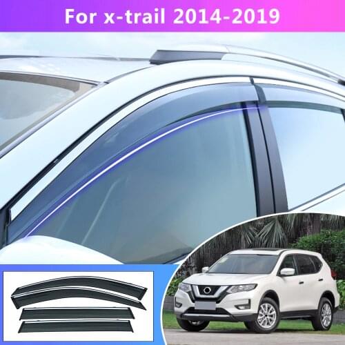 4pcs Car Styling For Nissan X-Trail T32 Smoke Window Sun Rain Visor Deflector Guard 2014 2015 2016 2017 2018