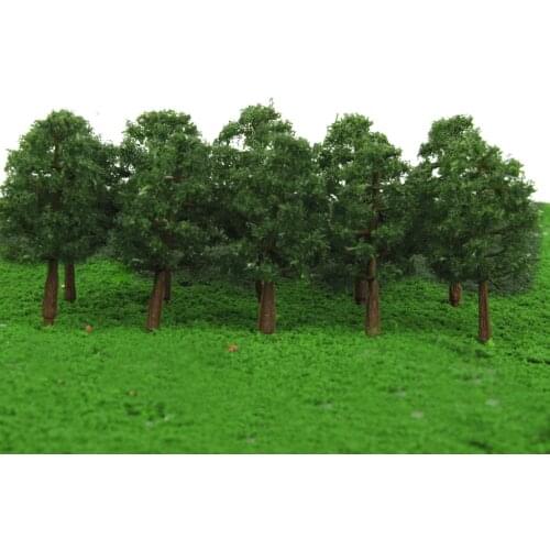 40Pcs 1:150 N Scale Plastic Painted Model Trees Layout Railroad Landscape Scenery Diorama Wargames Parts
