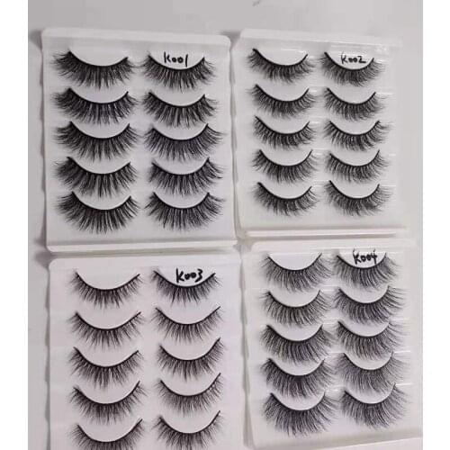 5 Pairs 3D Soft Mink Hair False Eyelashes Handmade Wispy Fluffy Long Lashes Nature Eye Makeup Tools Eye Lashe