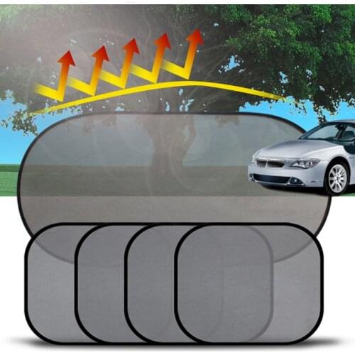 5Pcs 3D Photocatalyst Mesh Sun Visor Window Screen Sunshade Car Curtain Car Sun Visor Shades Cover Auto Windshield with Sucker