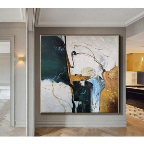 Abstract Painting Minimalist Abstract Painting Large Abstract Painting Green Painting Beige Painting Large Wall Canvas Painting