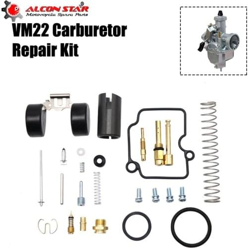 Alconstar- Carburetor Rebuild Repair Kit Gasket Floats Jets For 26mm Mikuni VM22 Carb YBR125 JYM125 YM Pit Dirt Bike Moped Race