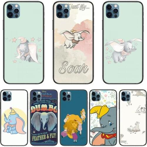 Disney Dumbo Style Phone Case cover For iphone 12 pro max 11 8 7 6 s XR PLUS X XS SE 2020 mini black cell shell