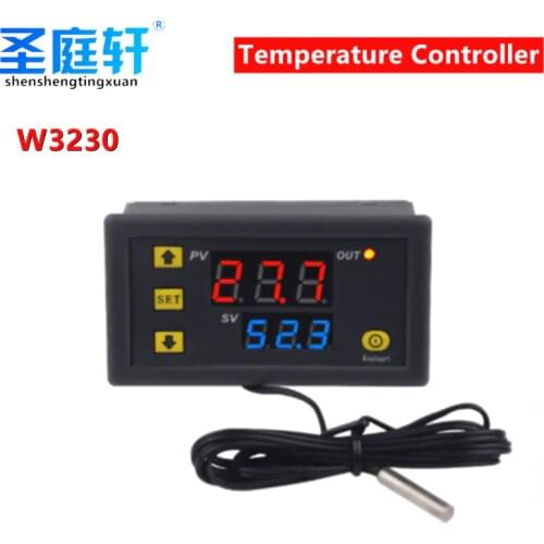 W3230 Mini Digital Temperature Controller 12V 24V 220V Thermostat Regulator Heating Cooling Control Thermoregulator With Sensor