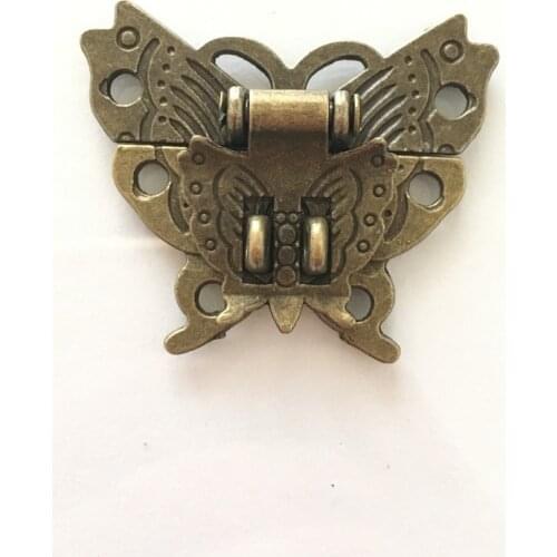 Butterfly Buckle Hasp Hasp Wooden Wine Box With Lock Buckle Antique Padlock Hardware,Zinc Alloy,45*37mm
