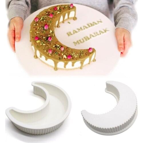 Fondant Moon Shape Mold DIY 3D Silicone Cake Chocolate Non Stick Baking Pastry Maker Kitchen Gadget for Dessert Candy