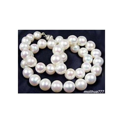 Exquisite White 12MM SHELL Pearl Beads 18'Necklace and Free Gift