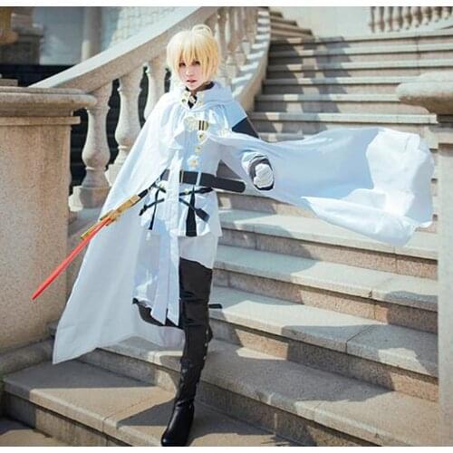 Hot Anime Seraph Of The End Owari no Seraph Mikaela Hyakuya Uniforms Cosplay Costume with Wig Full Set Sword
