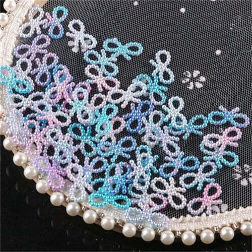 50Pcs/Pack Hollow Sweet Bowknot Butterfly ABS Imitation Pearls Mobile Phone Shell Accessories DIY Sewing Clothes Handmade Hair