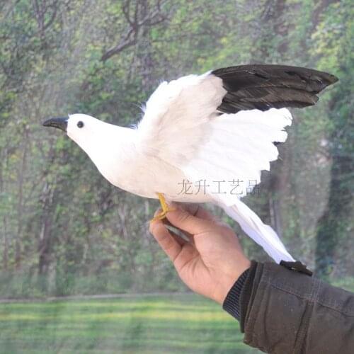 Feathers bird model 55x30cm spreading wings Seagull toy,polyethylene&furs handicraft,home decoration gift,d1088