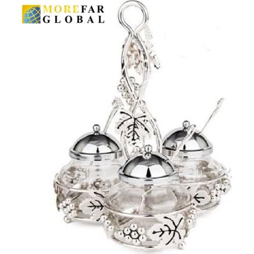 Silver plating Grape pattern seasoning pot condiment pot