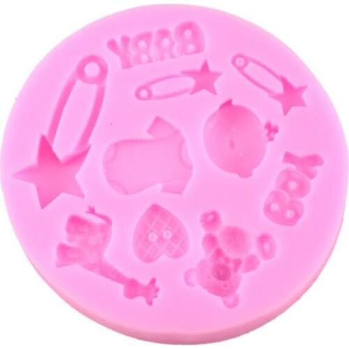 BOY baby cake mould Silicone Chocolates Jelly Fondant Paste Cooking Cake Mould Decoration Tool LX1902