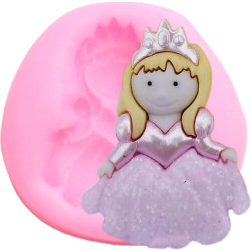 DIY Girls Silicone Molds Princess Cupcake Topper Fondant Baby Birthday Cake Decorating Tools Chocolate Candy Polymer Clay Mould