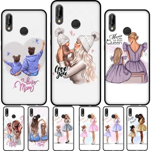 Super Mom Baby Girl Son Daughter Soft Phone Case For Huawei P20 P30 P40 Lite Mate 10 20 Pro P Smart 2019 2021 Back Cover