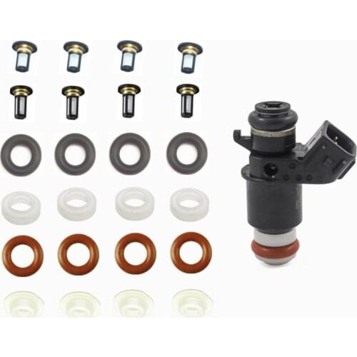 4sets Fuel Injector Rebuild Repair Kit Oring Kit Filter Caps for Honda Civic 1.7L LX EX CX H 2001-2005 #16450-PLD-003 842-12282