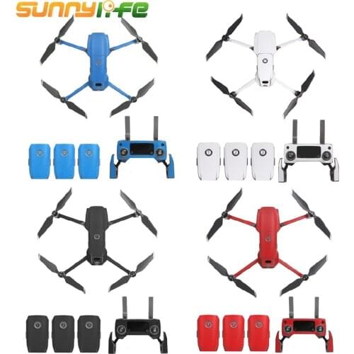SUNNYLIFE Waterproof PVC Carbon Fiber Full-surrounded Sticker Decals Wrap for DJI Mavic 2 Pro Zoom Body Remote Control Accessory