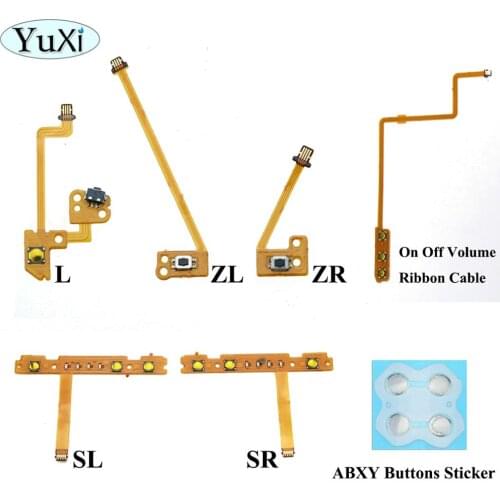YuXi For Nintend Switch ZR ZL L SL SR Button Key Ribbon Flex Cable /Card Slot/ ABXY Buttons Sticker/ On Off Volume Ribbon Cable