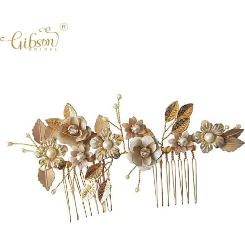 Romantic Flower Hair Piece Jewelry Freshwater Pearl Women Head Ornaments Wedding Bridal Hair Comb Accessories