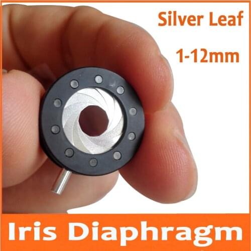 100pcs 1-12mm Amplifying Metal Zoom Optical Iris Diaphragm Aperture Condenser for Camera Microscope Adapter with Sliver Leaf