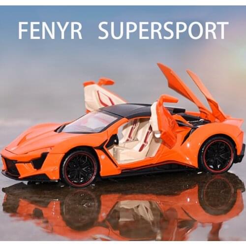 2021 New 1:24 LYKAN Fenyr SuperSport Diecasts & Toy Metal Toy Car Model Wheels High Simulation Pull Back Collection Kids Toys