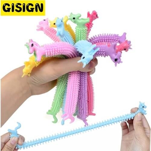 3pcs Worm Noodle Stretch String TPR Rope Anti Stress Toy String Fidget Toys Autism Vent Toys Funny Decompression Random Color