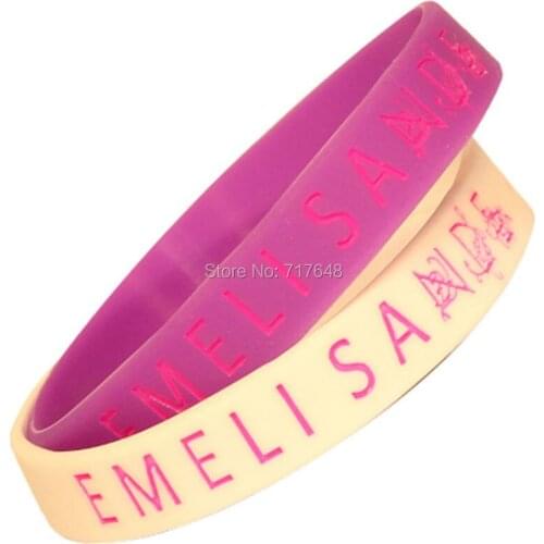 300pcs Emeli Sande wristband silicone bracelets free shipping by FEDEX