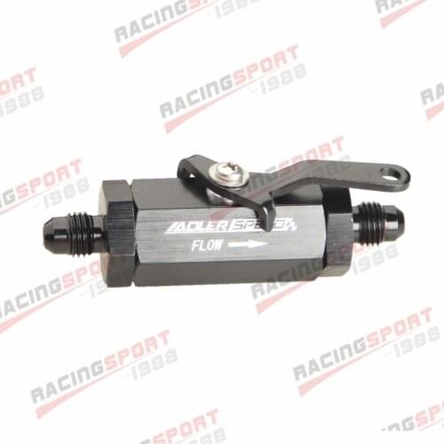 -4 AN 4AN AN4 Aluminum Fuel Shut Off Valve Fitting Black