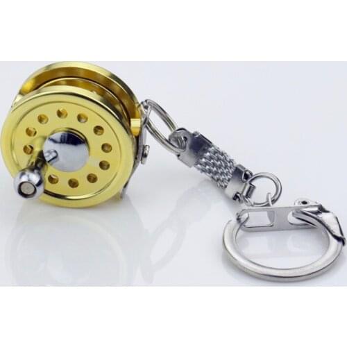 Fishing Accessories Aluminum Alloy Mini Keychain Fishing Reel Key Chain