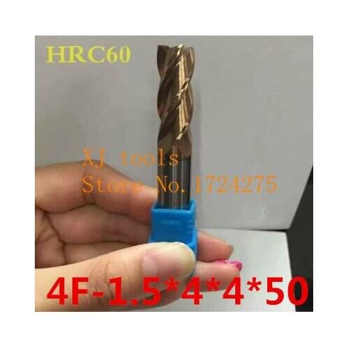 Free Delivery Superior quality HRC60 4F-1.5*4*4*50mm Solid Carbide End Mill CNC Milling Cutter Tool Bits For Steel Milling