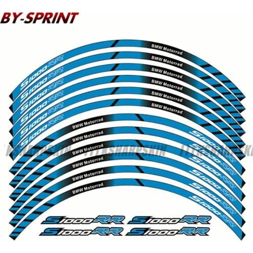 Motorcycle For BMW S1000RR S1000 RR 17+ 12 X Thick Edge Outer Rim Sticker Stripe Wheel Reflective Decals Stickers