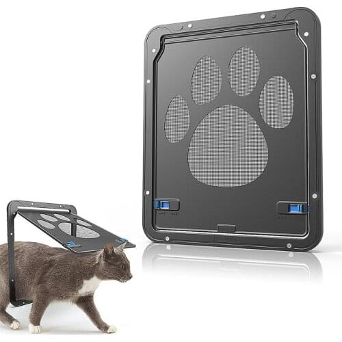 Pet Door New Safe Lockable Magnetic Screen Outdoor Dog Cat Window Gate House Enter Freely Fashion Pretty Garden Easy Install