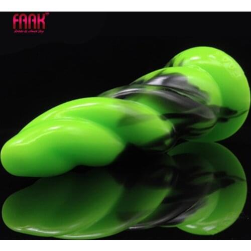 FAAK color silicone sex toys emerald green white blue twist anal plug sex products for women male anal massage masturbator